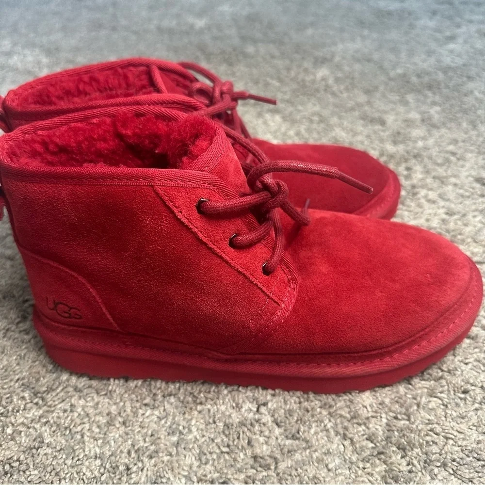 Ugg Neumel Chukka Boots in Samba Red W 8 M 6 short suede comfort unique colorful